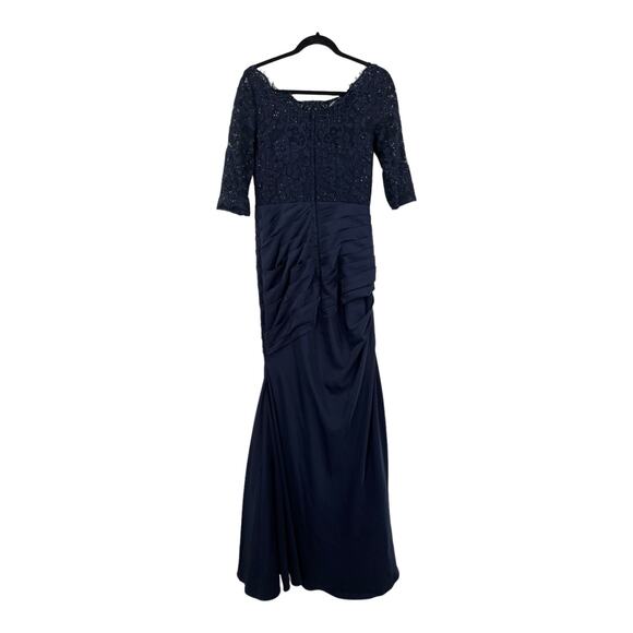 La Femme Dress 24926 Sparkle Lace Trumpet gown blue size 6 - Picture 6 of 10